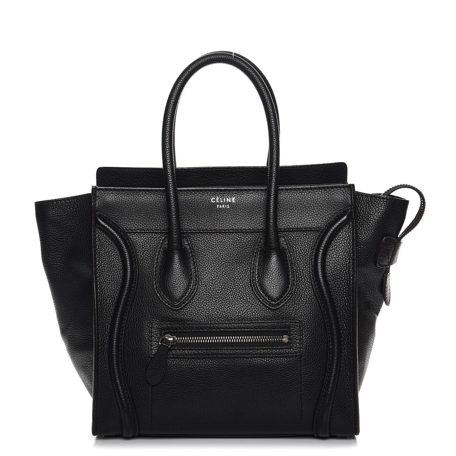 Celine Drummed Calfskin Micro Luggage Black 1 of 11