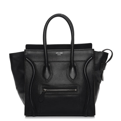 Celine Drummed Calfskin Micro Luggage Black 1 of 11