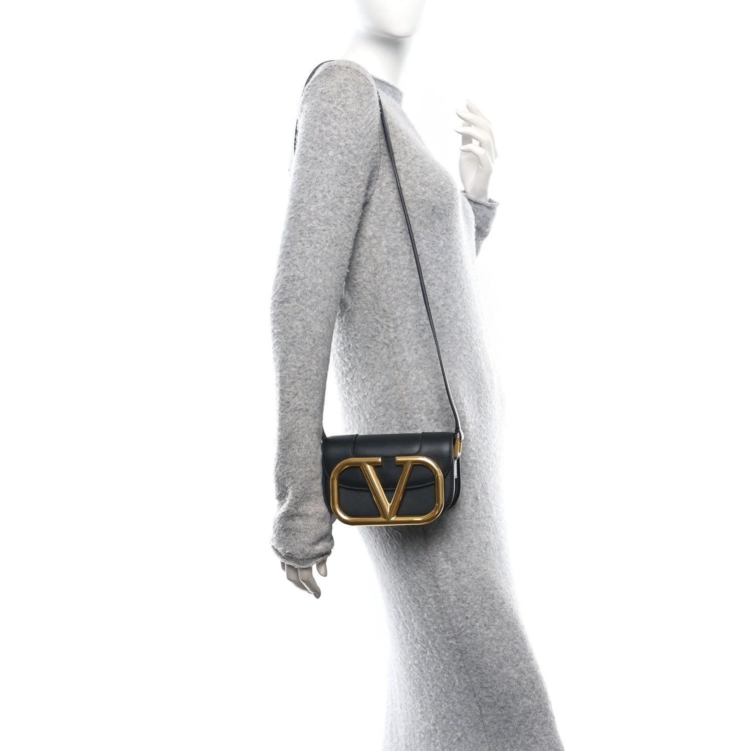 Valentino Garavani Calfskin Small Supervee Crossbody Bag Black 2 of 9