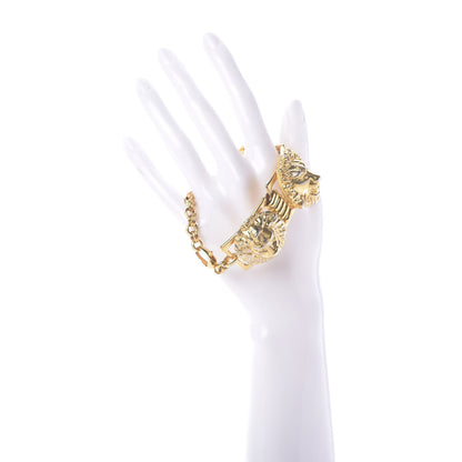 Gucci Metal Lion Heads Bracelet M Aged Gold 2 of 5