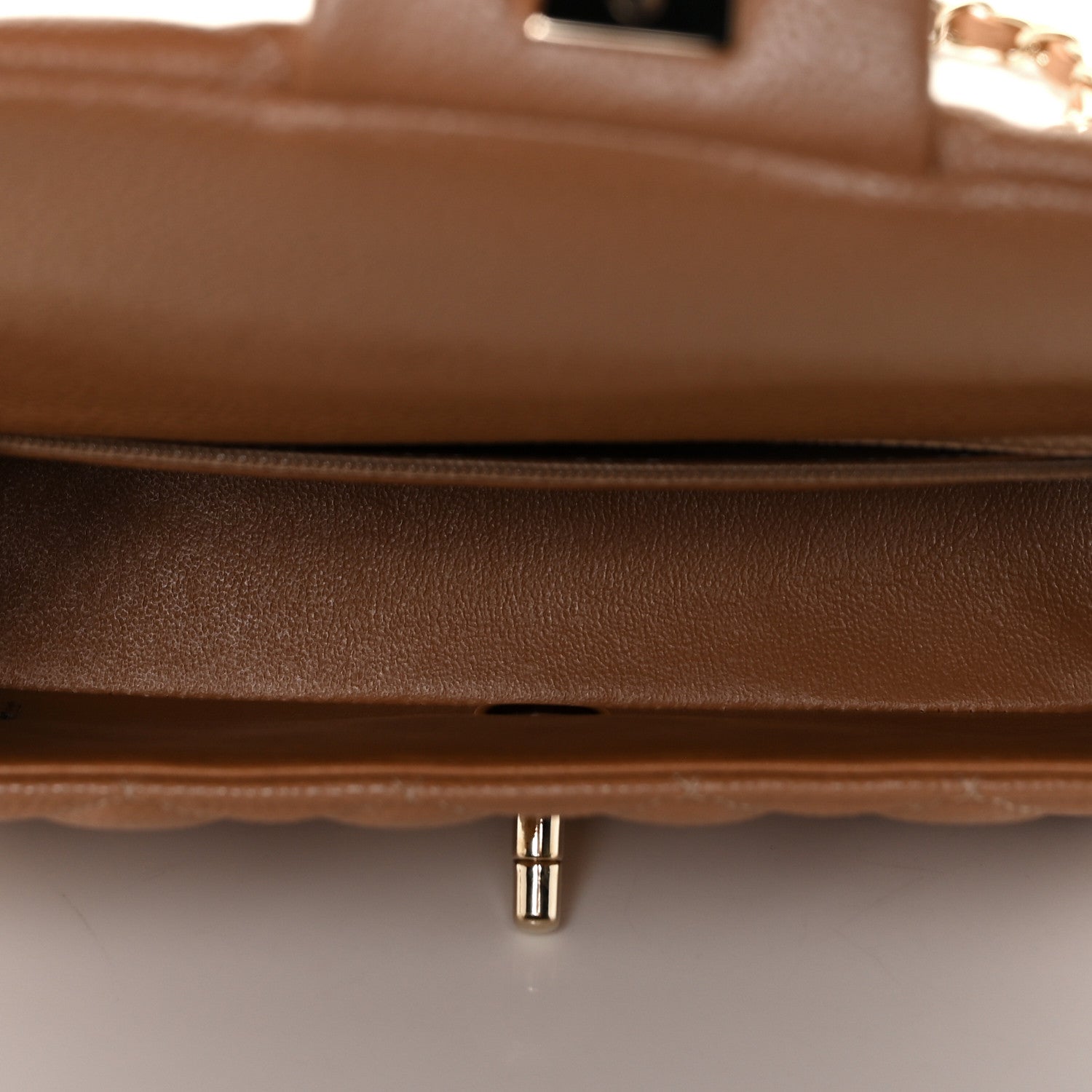 Chanel Caviar Quilted Mini Rectangular Flap Light Brown 5 of 12