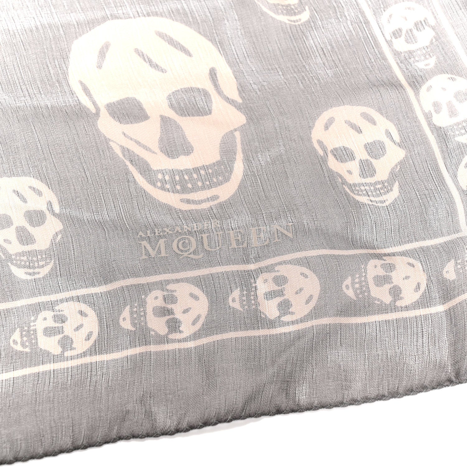 Alexander McQueen Silk Chiffon Skull Scarf Flannel Beige 2 of 4