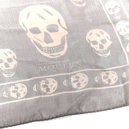 Alexander McQueen Silk Chiffon Skull Scarf Flannel Beige 2 of 4