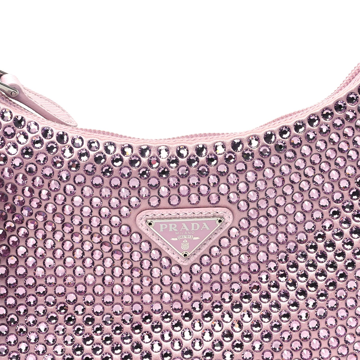 Satin Crystal Mini Re-Edition 2000 Bag Alabastro
