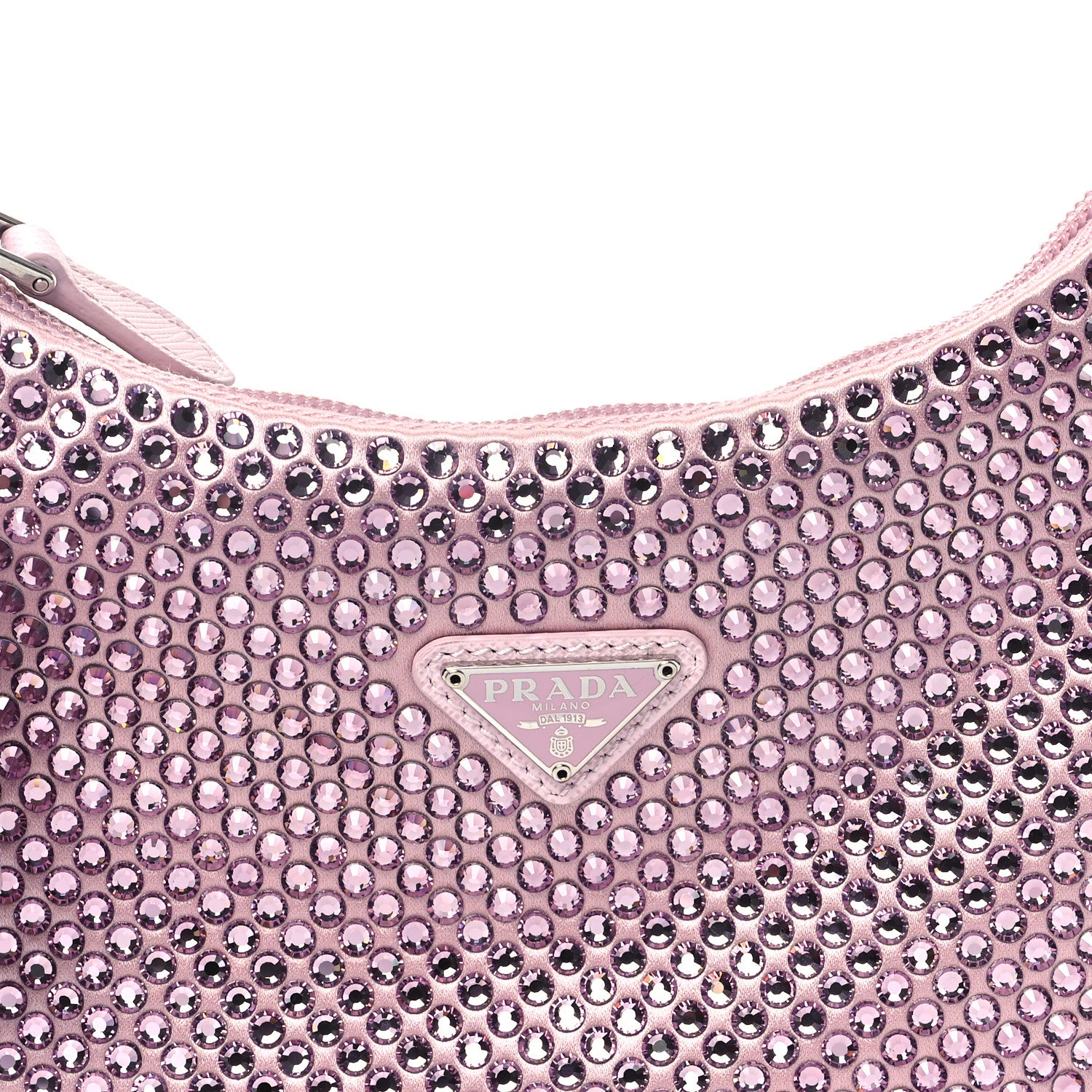 Prada Satin Crystal Mini Re-Edition 2000 Bag Alabastro 7 of 9
