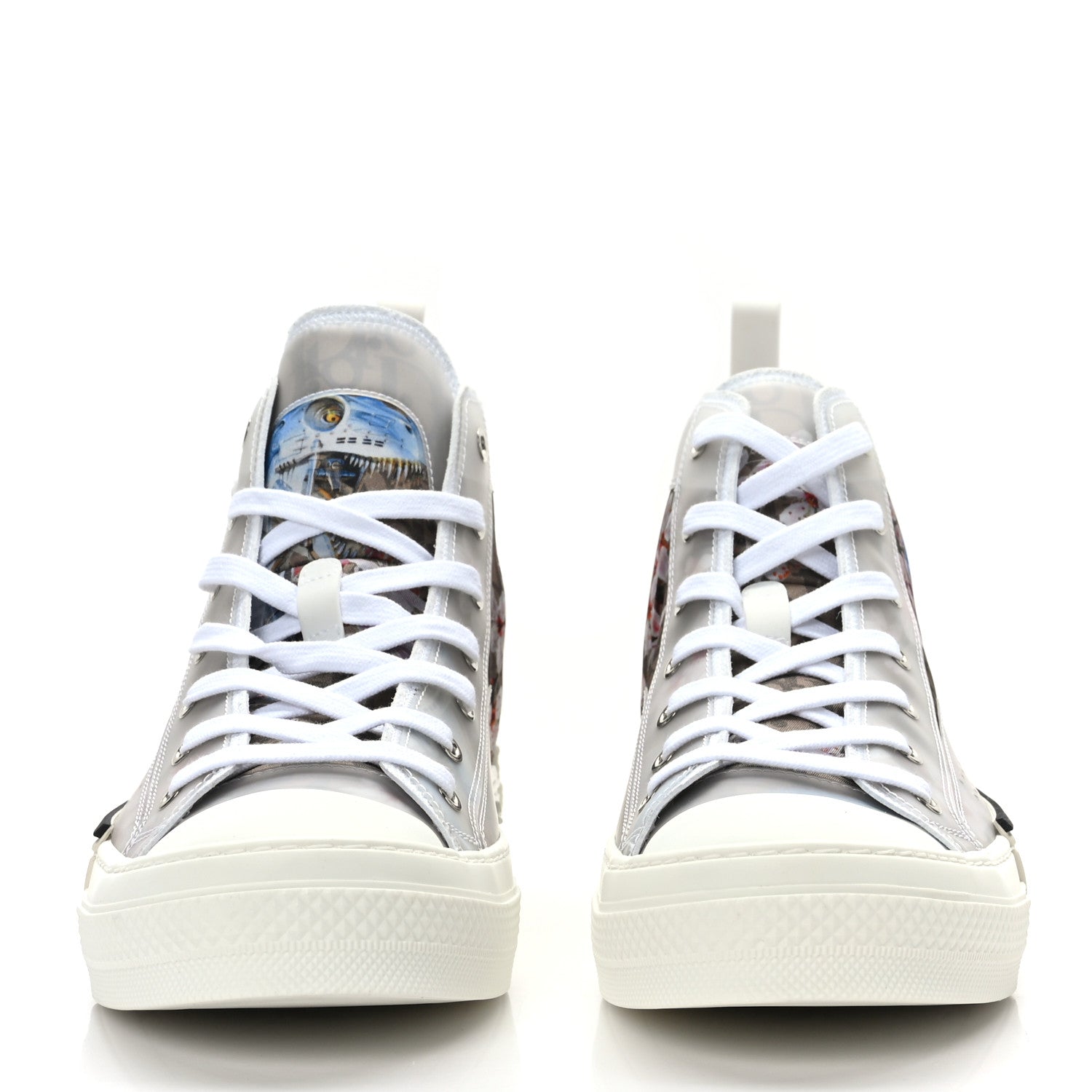 Christian Dior X SORAYAMA Technical Canvas Oblique Mens B23 High Top Sneakers 42 White 2 of 7