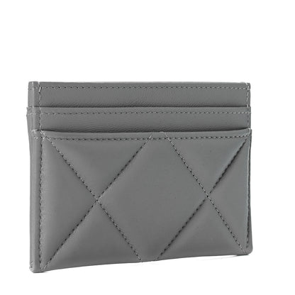 Chanel Lambskin Quilted Chanel 19 Card Holder Grey 3 of 8