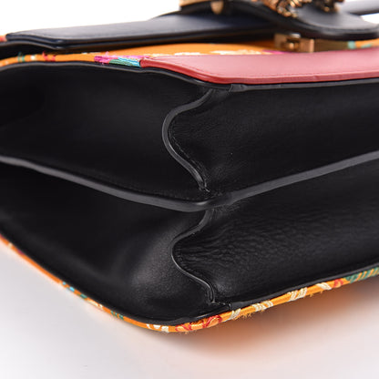 Gucci Satin Calfskin Bamboo Web Tokyo Print Medium Dionysus Top Handle Bag Giallo Multicolor Blue Agata Hibiscus Red 10 of 12