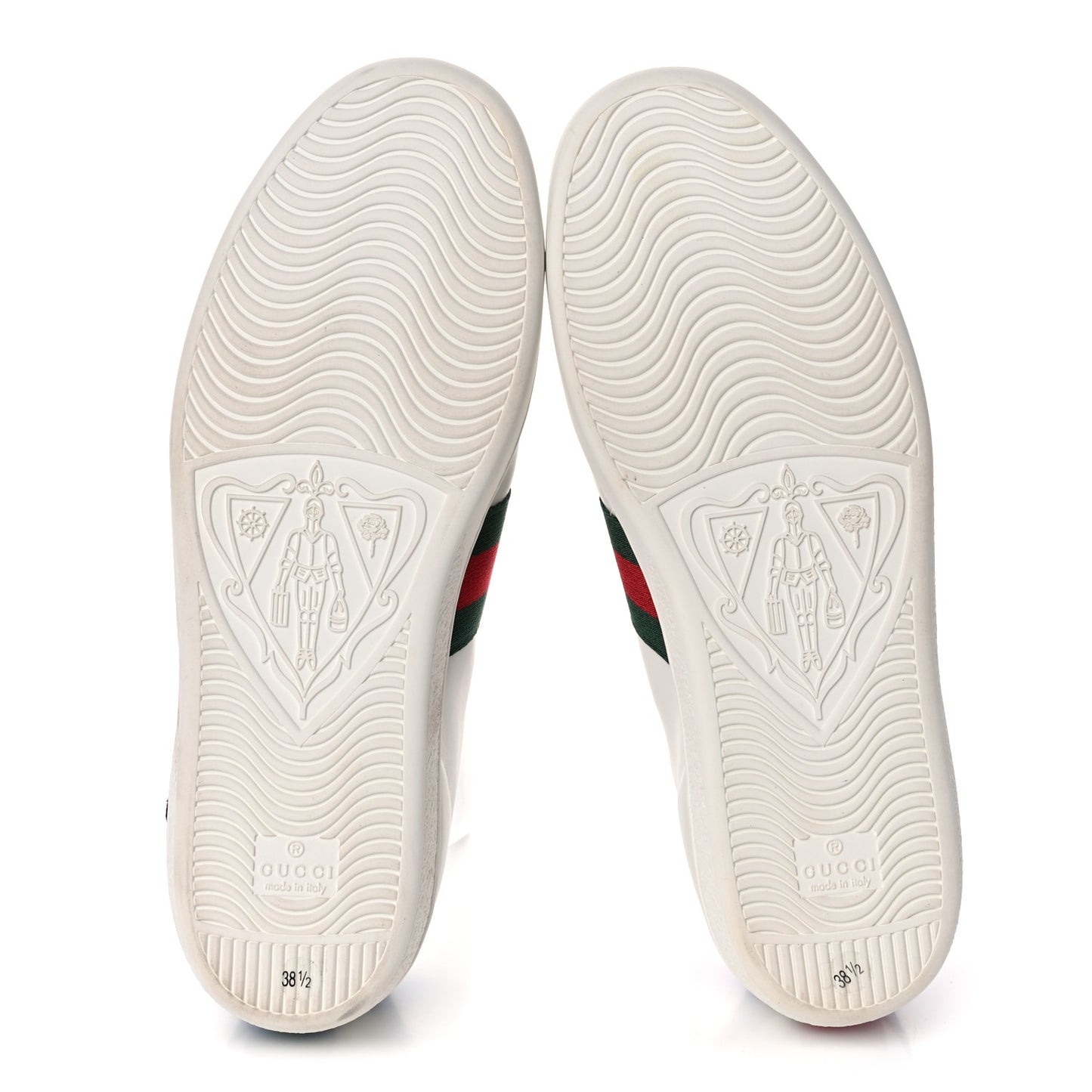 Calfskin Web Floral Embroidered Womens Ace Sneakers 38.5 White