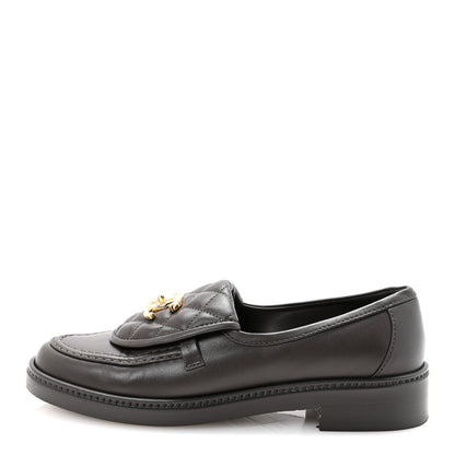 Chanel Lambskin Quilted CC Turnlock Loafers 36 Dark Brown 1 of 10