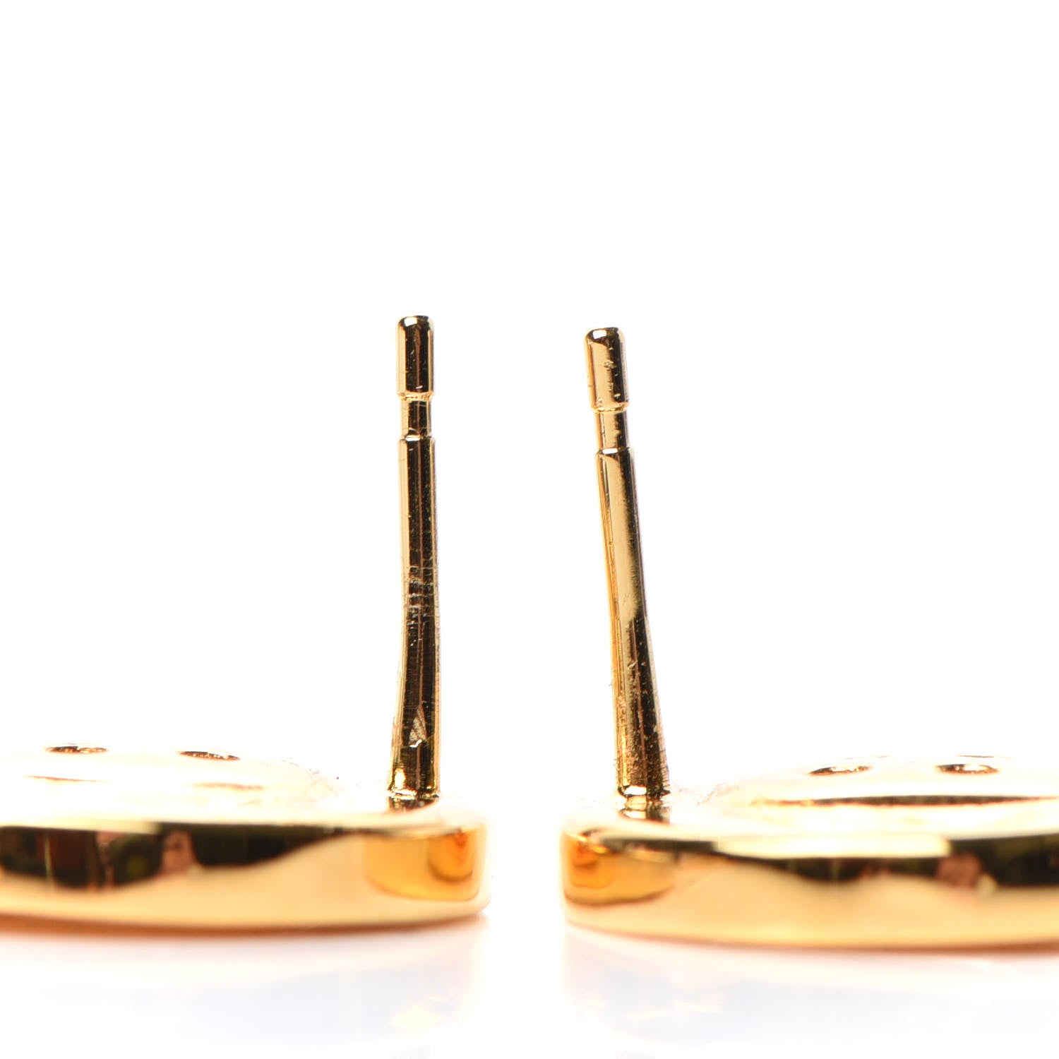 Chanel Metal Large Paris Button Earrings Gold 3 of 4