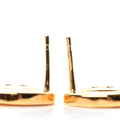 Chanel Metal Large Paris Button Earrings Gold 3 of 4