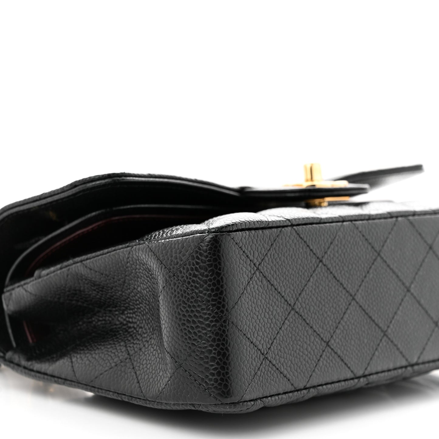 Caviar Quilted Small Double Flap Black
