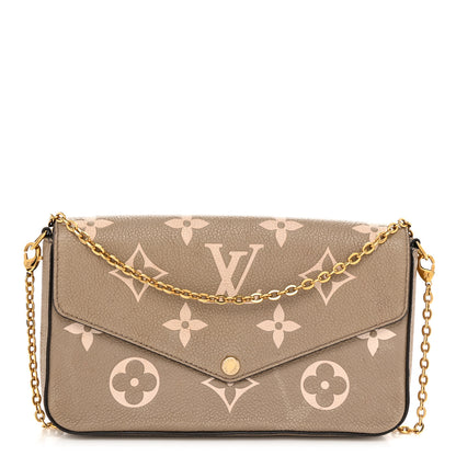 Louis Vuitton Empreinte Monogram Giant Felicie Pochette Tourterelle Creme 1 of 13