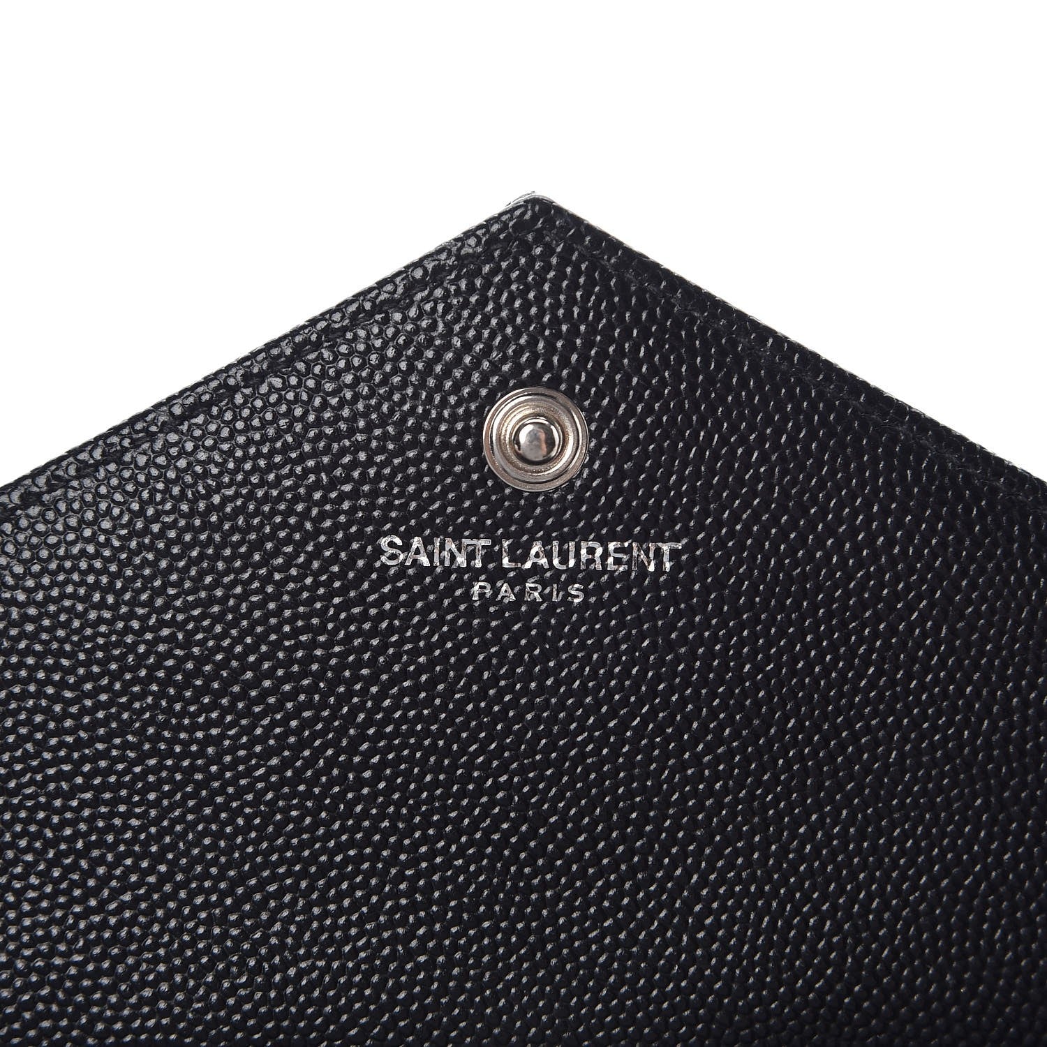 Saint Laurent Grain De Poudre Matelasse Chevron Monogram Chain Wallet Black 7 of 7