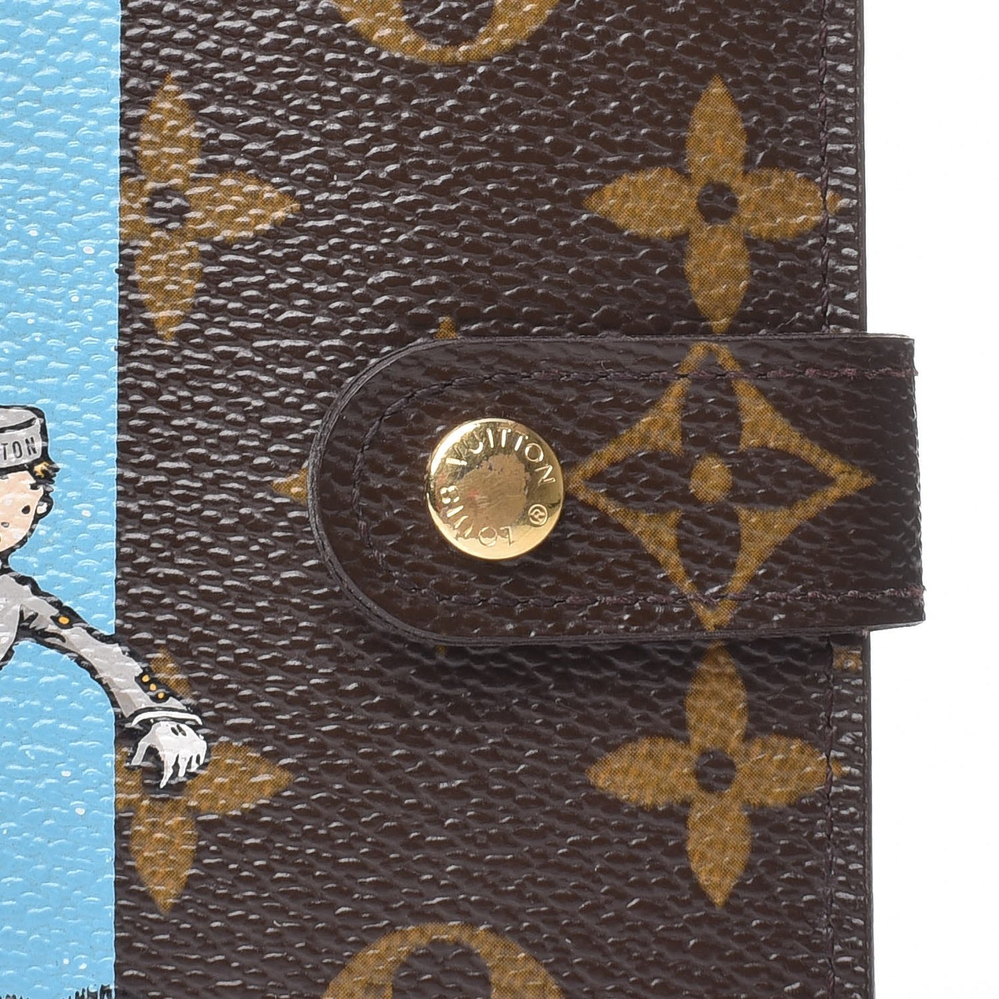 Monogram Groom Compact Zip Wallet Blue