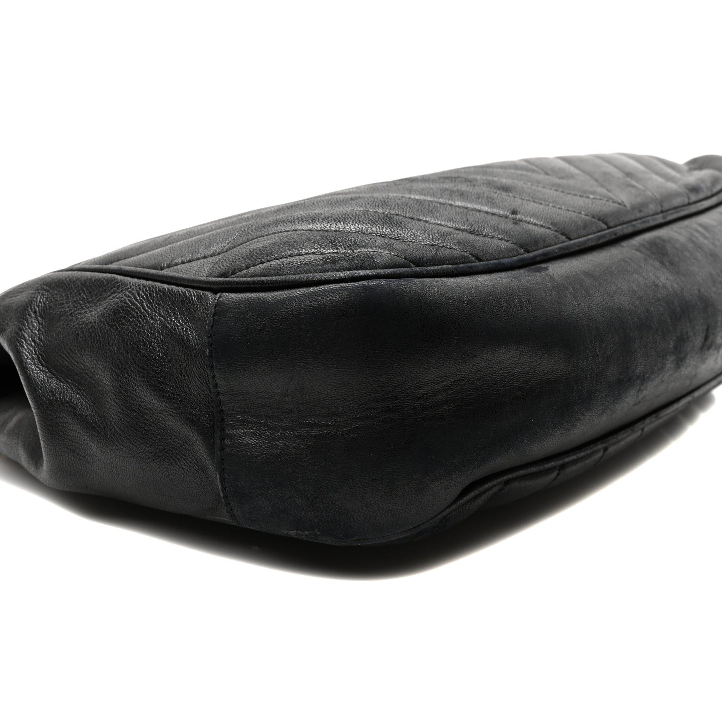 Lambskin Chevron Quilted Tote Black