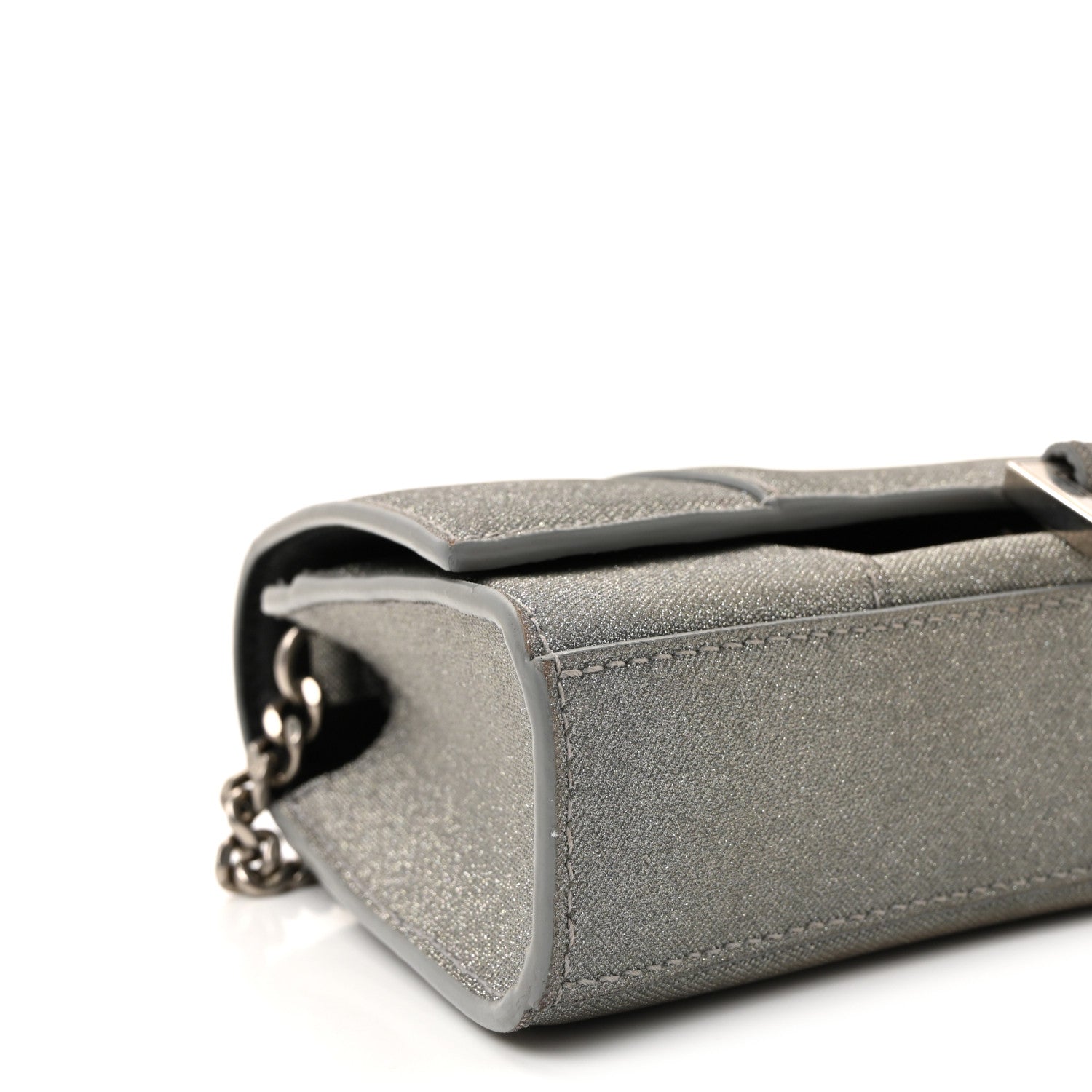 Balenciaga Glitter Fabric Hourglass Chain Bag Grey 8 of 9