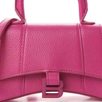 Balenciaga Grained Calfskin Tonal B Hourglass Top Handle Bag Mini Fuchsia 9 of 9