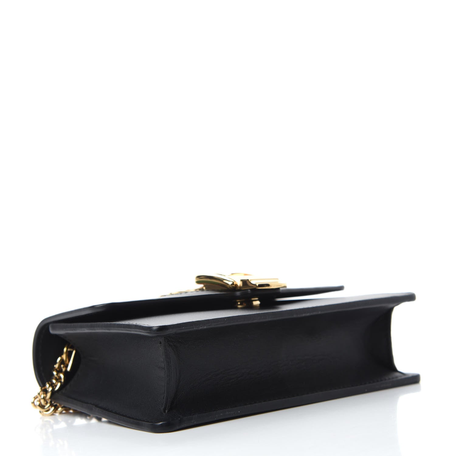 Gucci Calfskin Super Mini Sylvie Chain Shoulder Bag Black 4 of 11