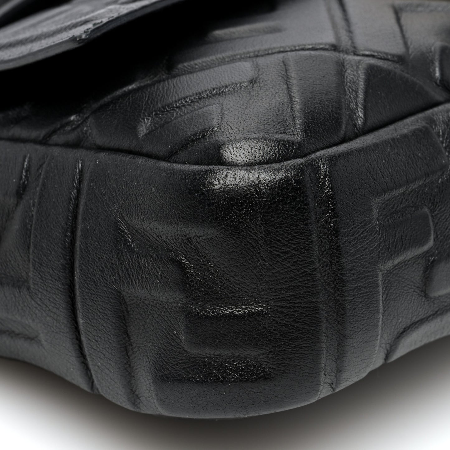 Nappa FF 1974 Embossed Baguette Black