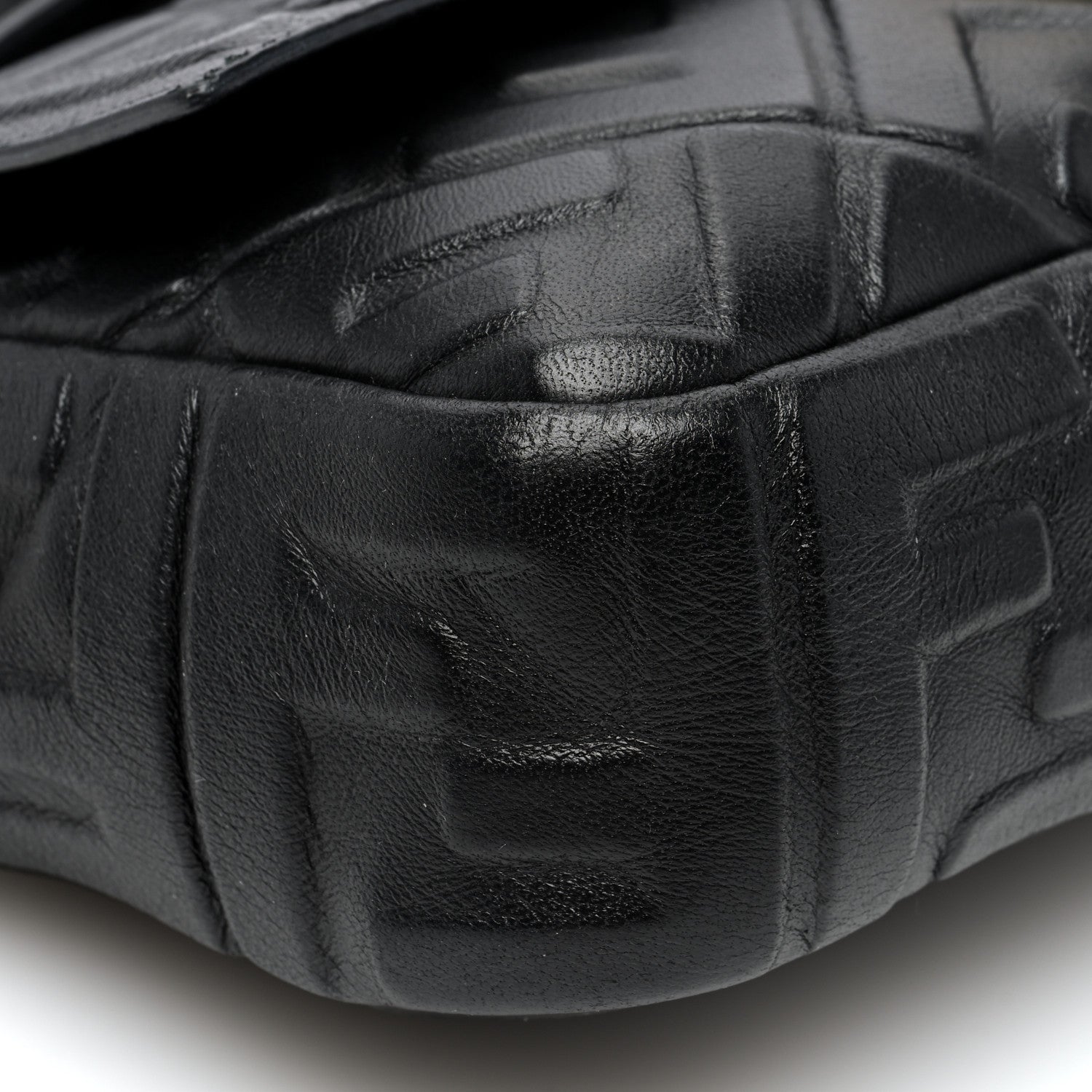 Fendi Nappa FF 1974 Embossed Baguette Black 8 of 9