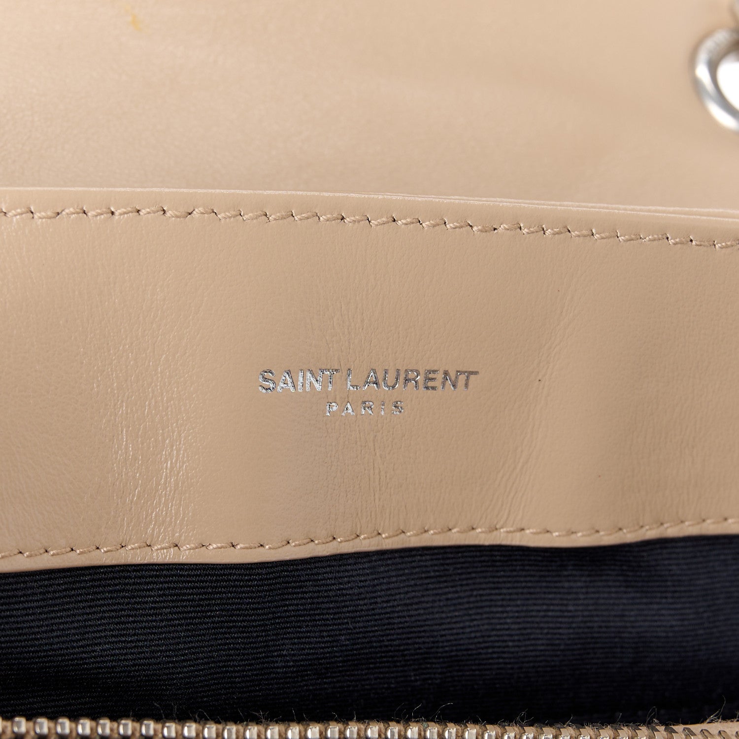 Saint Laurent Calfskin Y Quilted Monogram Medium Loulou Satchel Dark Beige 6 of 11