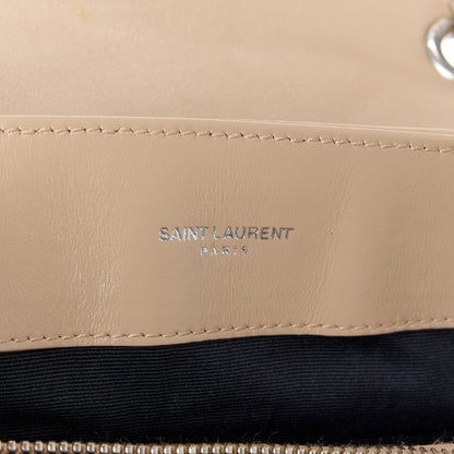Saint Laurent Calfskin Y Quilted Monogram Medium Loulou Satchel Dark Beige 6 of 11
