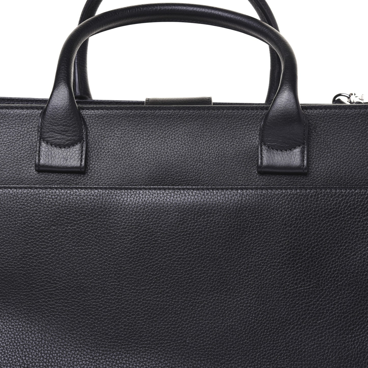 Grained Calfskin Large Neo Executive Shopper Tote Black