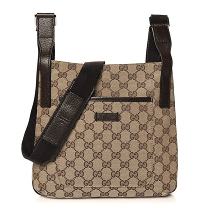 Gucci Monogram Flat Messenger Bag Dark Brown 1 of 10