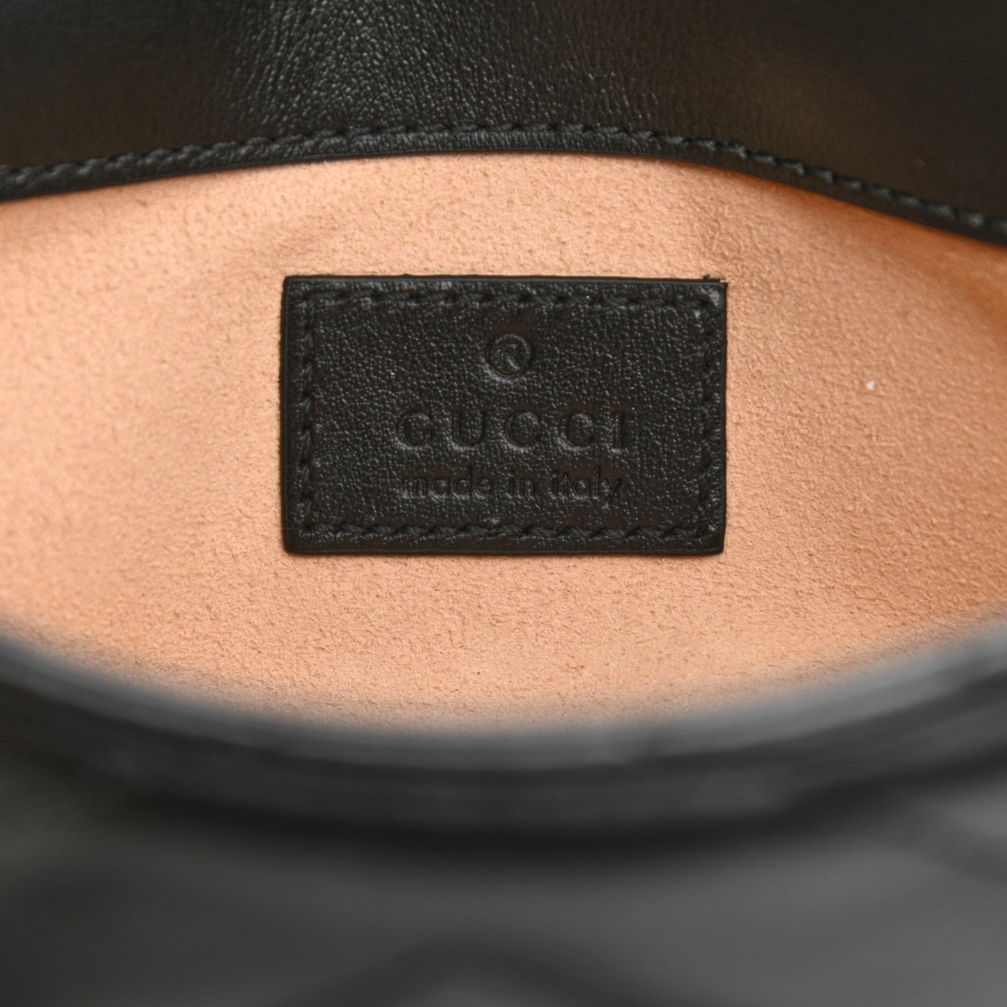 Calfskin Matelasse Monochrome GG Marmont Chain Belt Bag Black