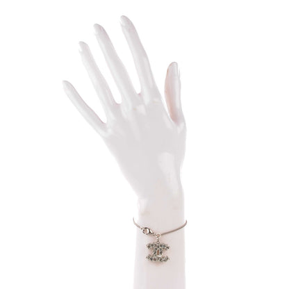 Chanel Crystal Baguette CC Chain Bracelet Silver 2 of 3