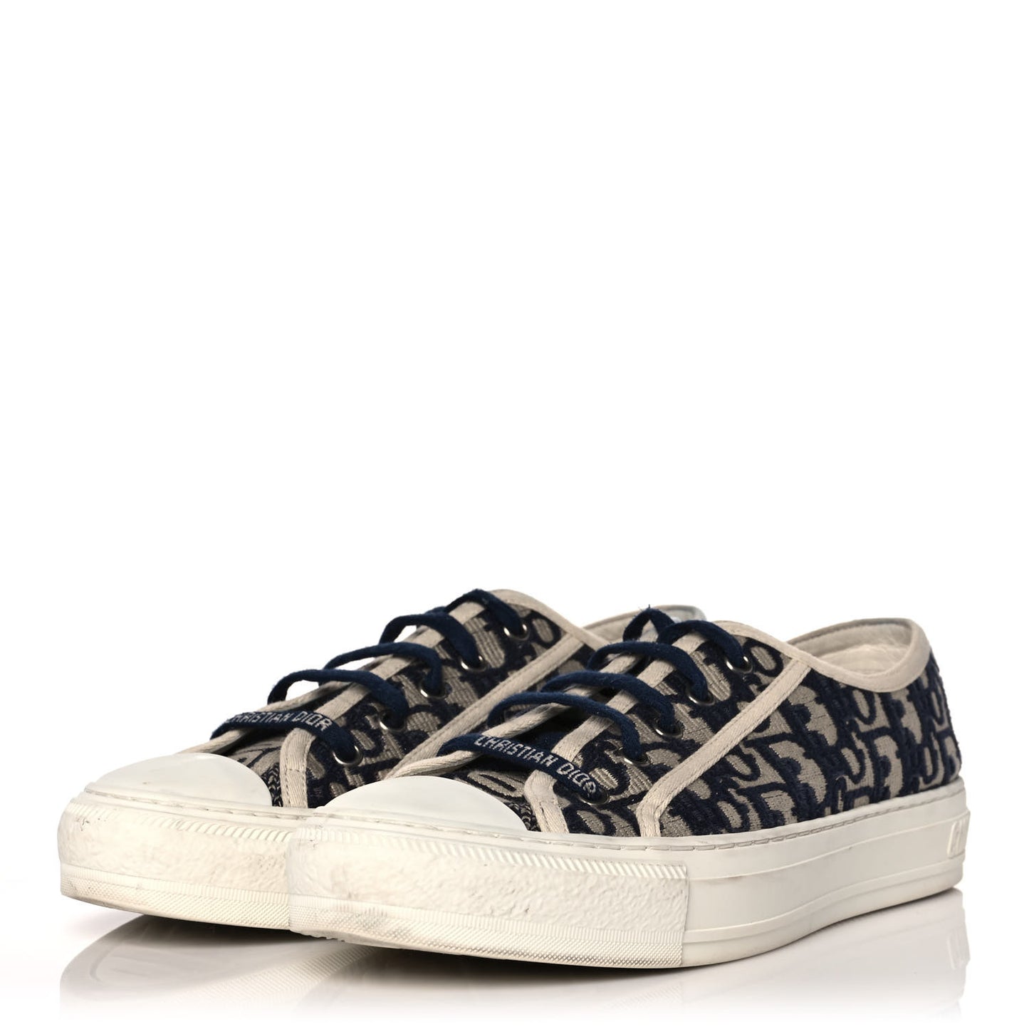 Canvas Oblique Walk'N'Dior Low Top Sneakers 39 Deep Blue