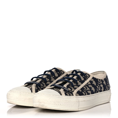 Christian Dior Canvas Oblique Walk'N'Dior Low Top Sneakers 39 Deep Blue 3 of 9