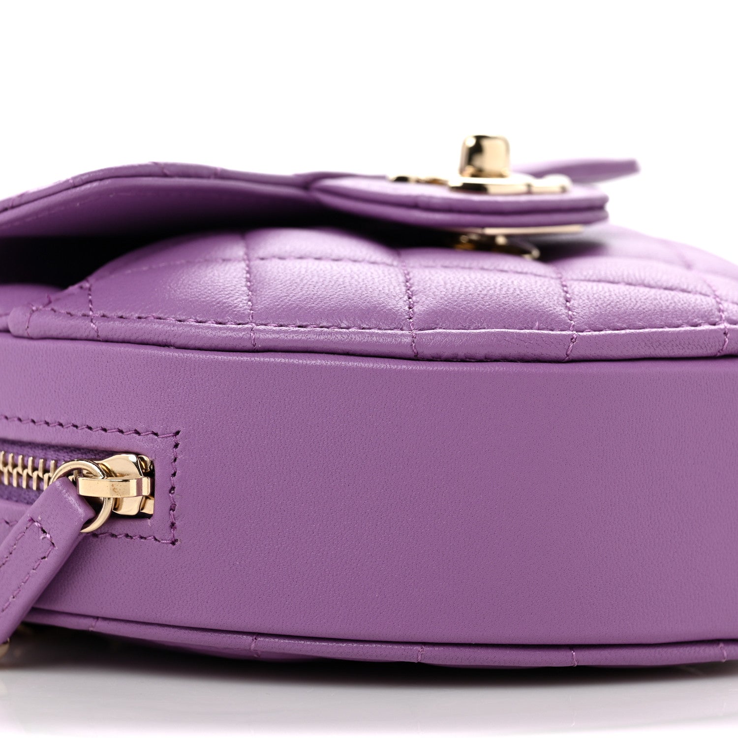 Chanel Lambskin Quilted CC In Love Heart Clutch With Chain Purple 8 of 10