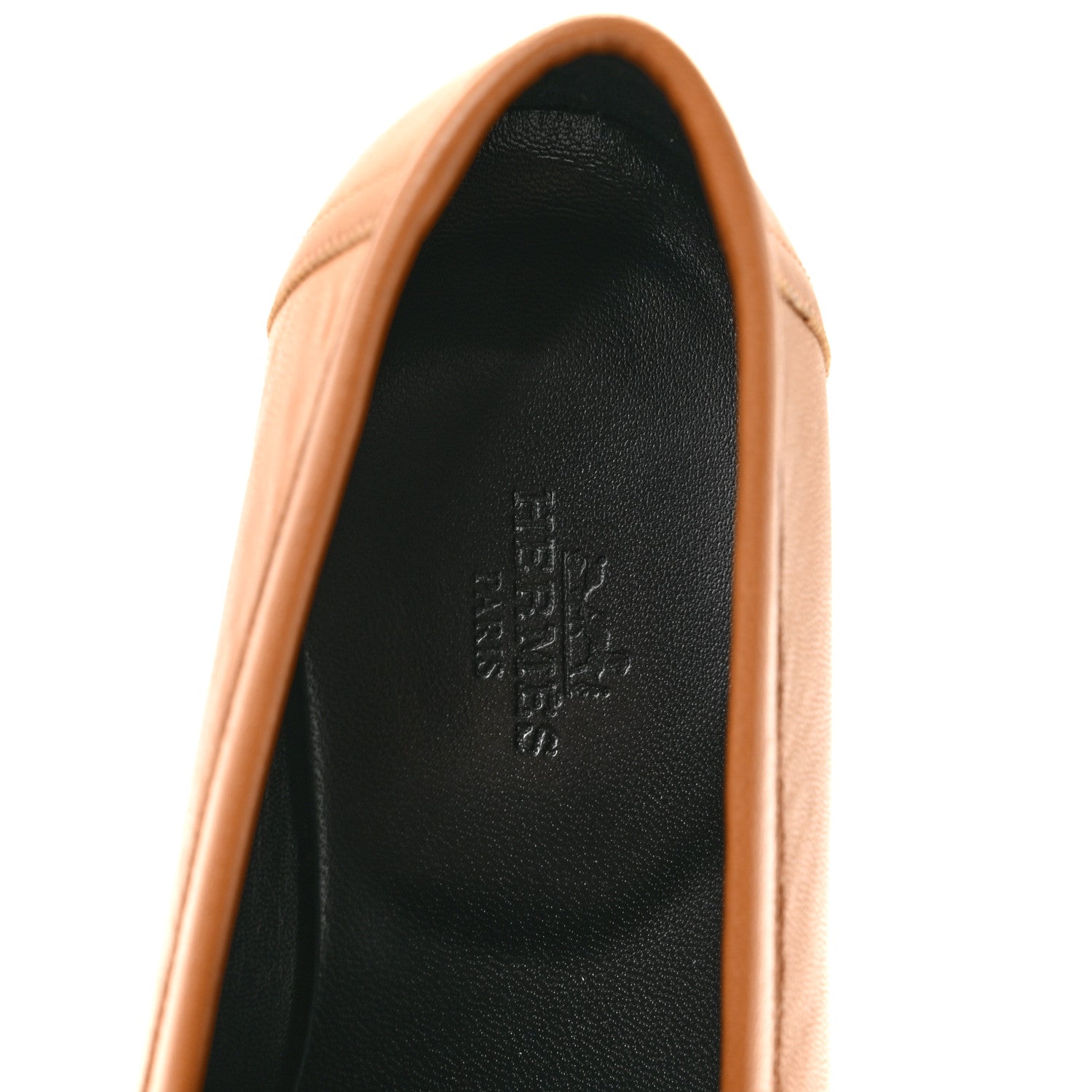 Hermes Goatskin Womens Paris Loafers 36.5 Gold 7 of 10