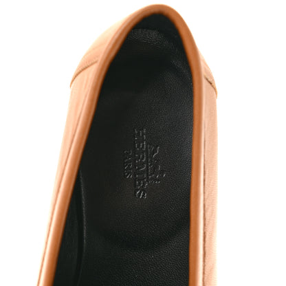 Hermes Goatskin Womens Paris Loafers 36.5 Gold 7 of 10