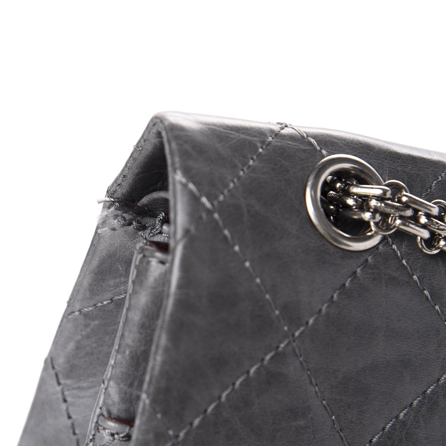 Aged Calfskin Quilted 50th Anniversary 2.55 Reissue 227 Flap Grey