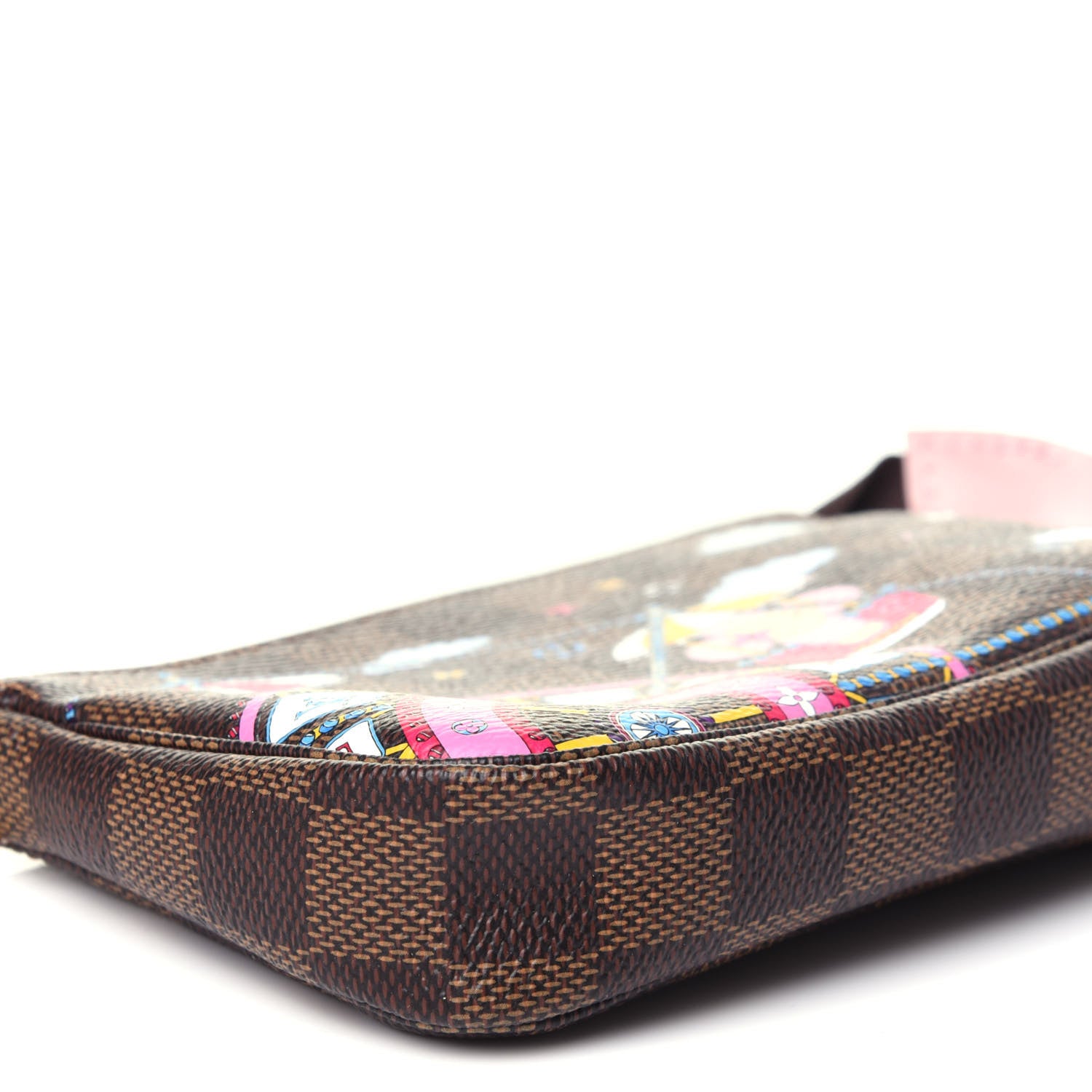 Louis Vuitton Damier Ebene 2020 Christmas Animation Big Wheel Mini Pochette Accessories Rose Ballerine 8 of 10