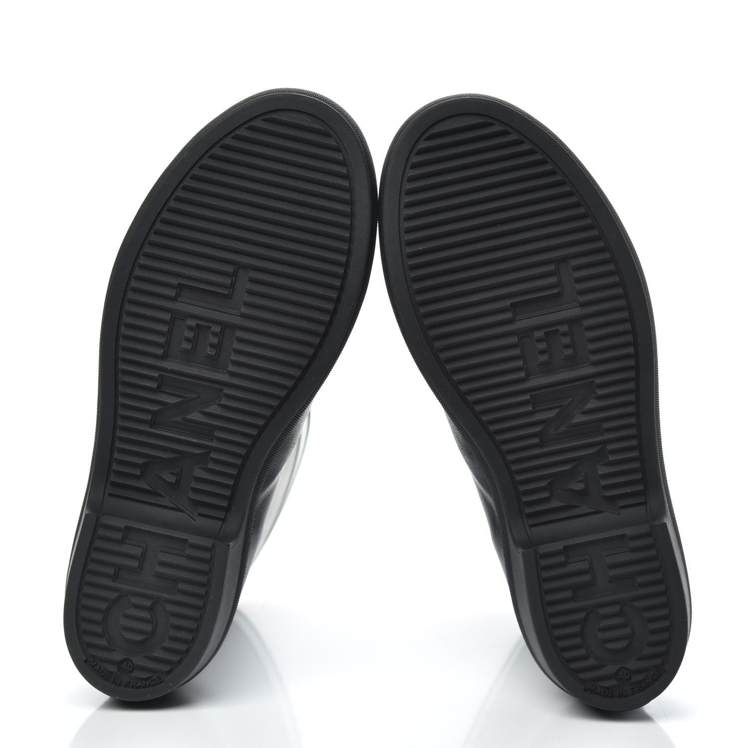 Chanel Rubber Logo Short Rain Boots 40 Black White 5 of 8