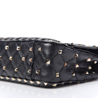 Valentino Garavani Lambskin Small Rockstud Spike Shoulder Bag Black 7 of 9