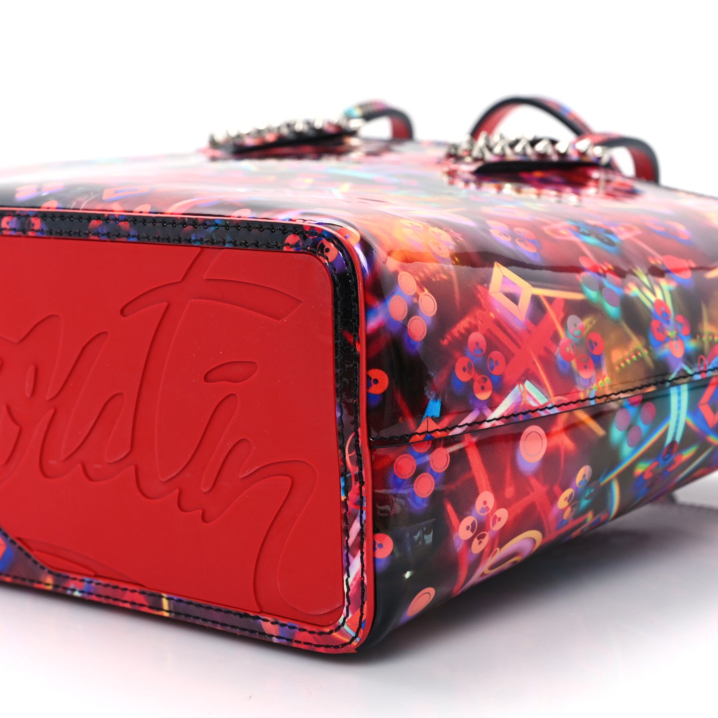 Patent Calfskin Small Discolaser Cabata Tote Multicolor