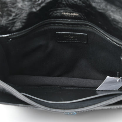 Saint Laurent Crinkled Calfskin Matelasse Monogram Medium Niki Chain Satchel Black 5 of 9