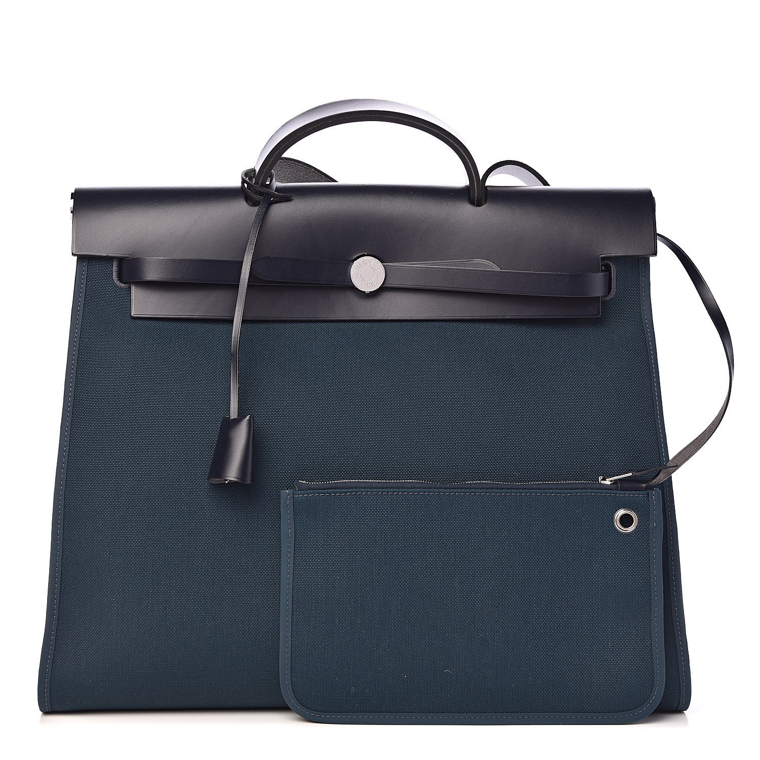 Hermes Toile Vache Hunter Herbag Zip 39 MM Bleu Nuit Bleu Ocean 1 of 12