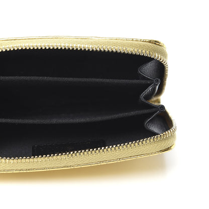 Chanel Metallic Calfskin Crocodile Embossed Cocodile Zip Coin Case Gold 5 of 8