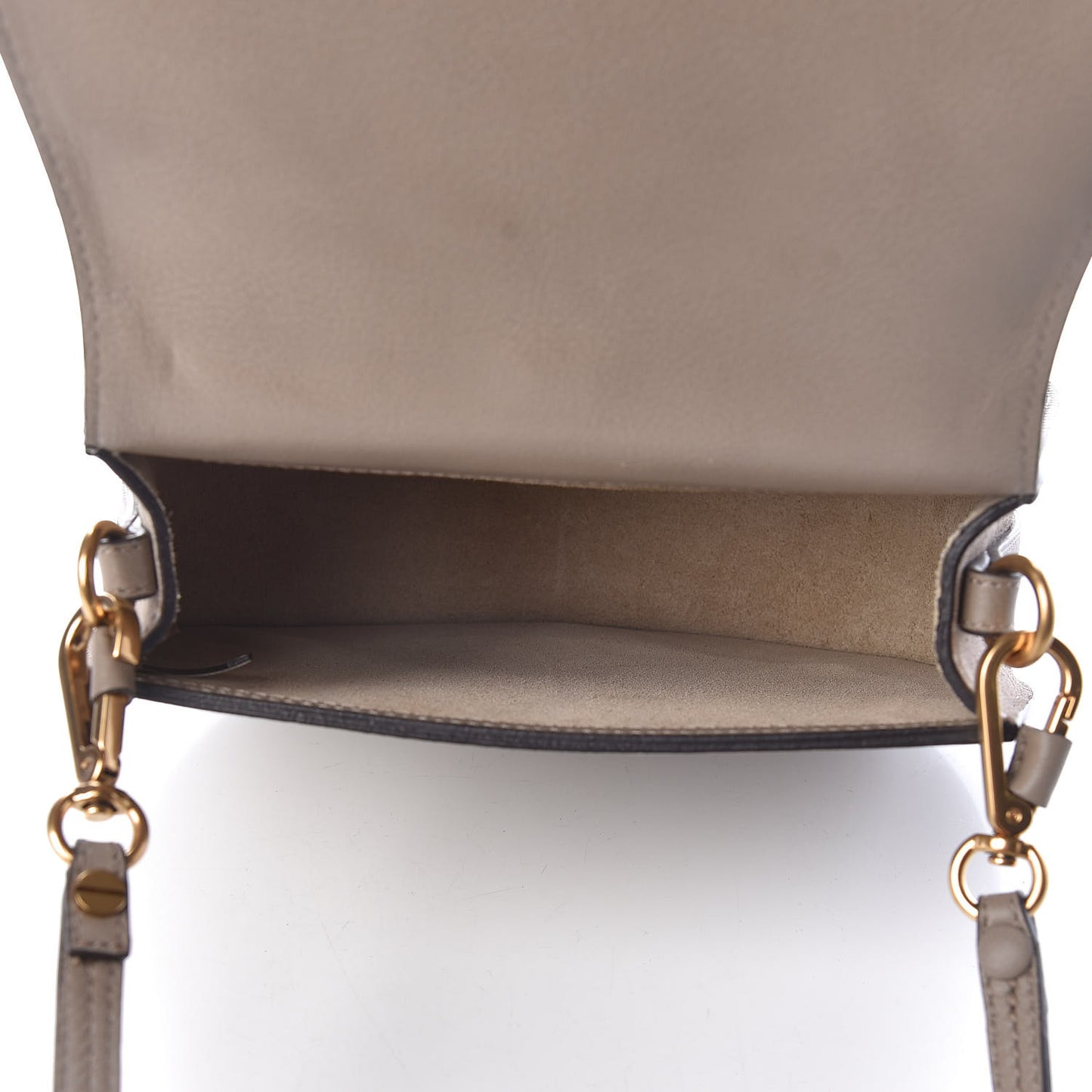 Calfskin Suede Medium Nile Bracelet Bag Motty Grey