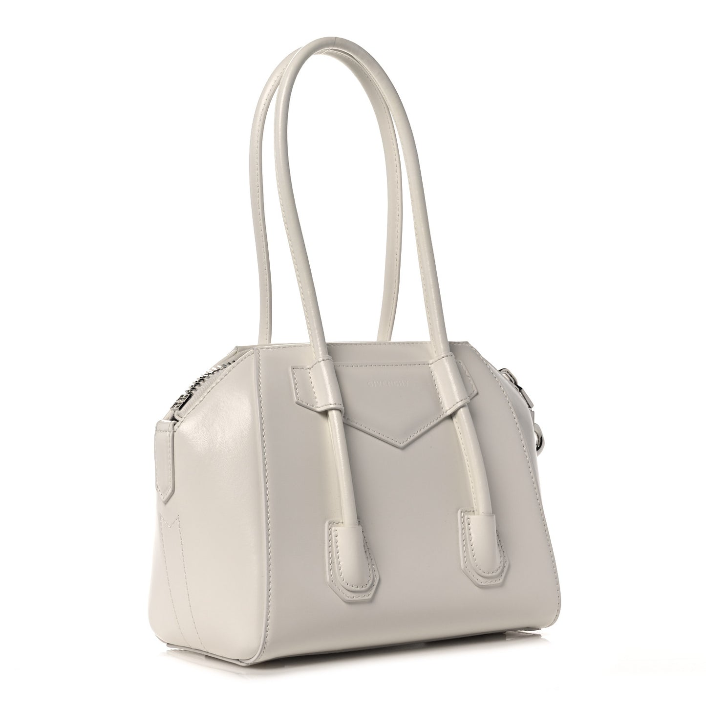 Box Calfskin Mini Lock Antigona Shoulder Bag White