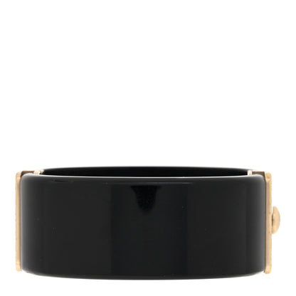 Chanel Resin Quilted CC Cuff Black Gold 3 of 5