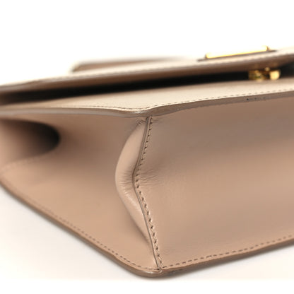 Prada Saffiano Soft Calfskin Metal Triangle Logo Envelope Chain Shoulder Bag Cammeo 9 of 10