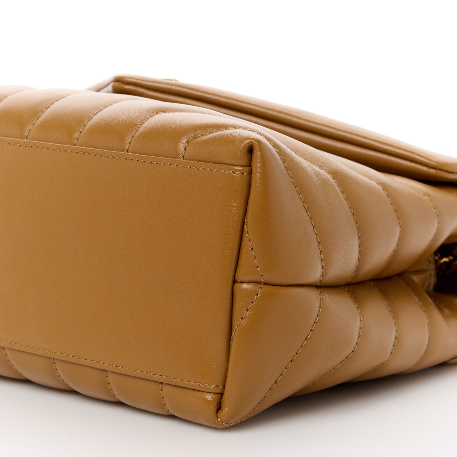 Saint Laurent Calfskin Y Quilted Monogram Small Loulou Chain Satchel Dark Natural 11 of 11